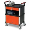 RS PRO 3 Shelf Aluminium Rubber Trolley 630mm Platform Length 150kg Load Capacity Model 669-3756