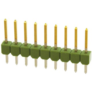 TE Connectivity AMPMODU MOD II Series Straight Through Hole Pin Header, 9 Contacts, 2.54 mm Pitch, 1 Row, Unshrouded 826629-9