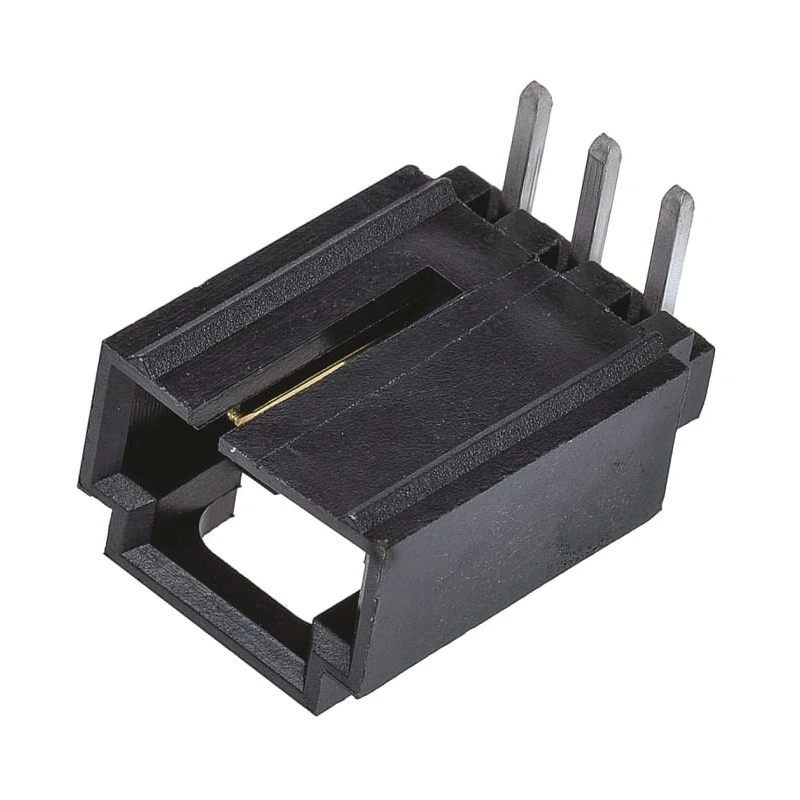 Molex SL Series Right Angle Through Hole PCB Header, 3 Contacts, 1 Row, 2.54 mm Pitch, 3A Current Rating 70553-0002
