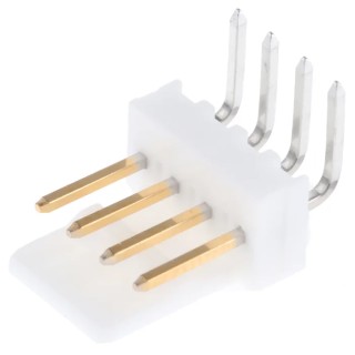 Molex KK 254 Series Right Angle Through Hole Pin Header 4 Contacts 2.54 mm Pitch Unshrouded 22-12-4042