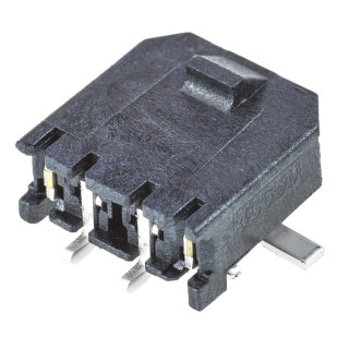 Molex Micro-Fit 3.0 Series Right Angle Surface PCB Header 2 Contacts 3 mm Pitch 1 Row Shrouded 43650-0214