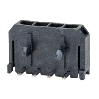 Molex Micro-Fit 3.0 Series Right Angle Through Hole PCB Header 4 Contacts 3 mm Pitch Shrouded 43650-0400