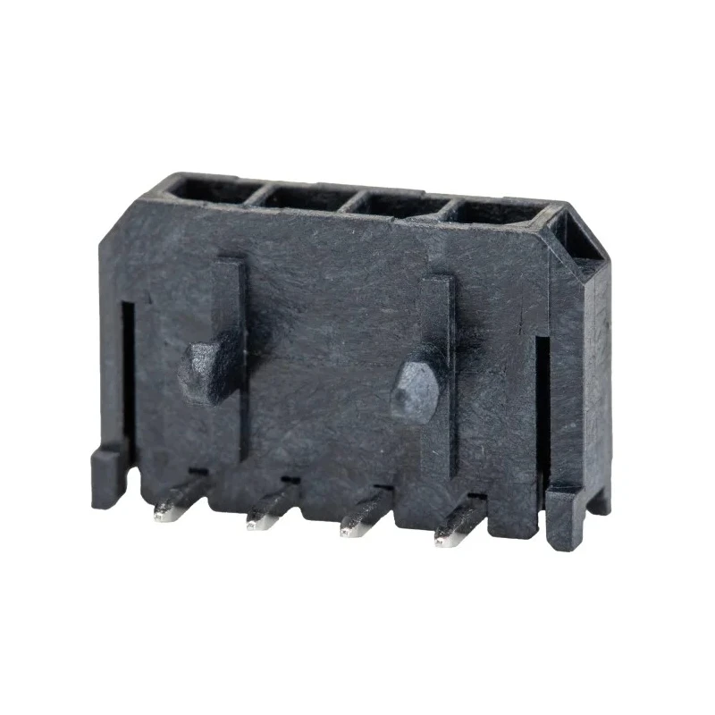 Molex Micro-Fit 3.0 Series Right Angle Through Hole PCB Header 4 Contacts 3 mm Pitch Shrouded 43650-0400
