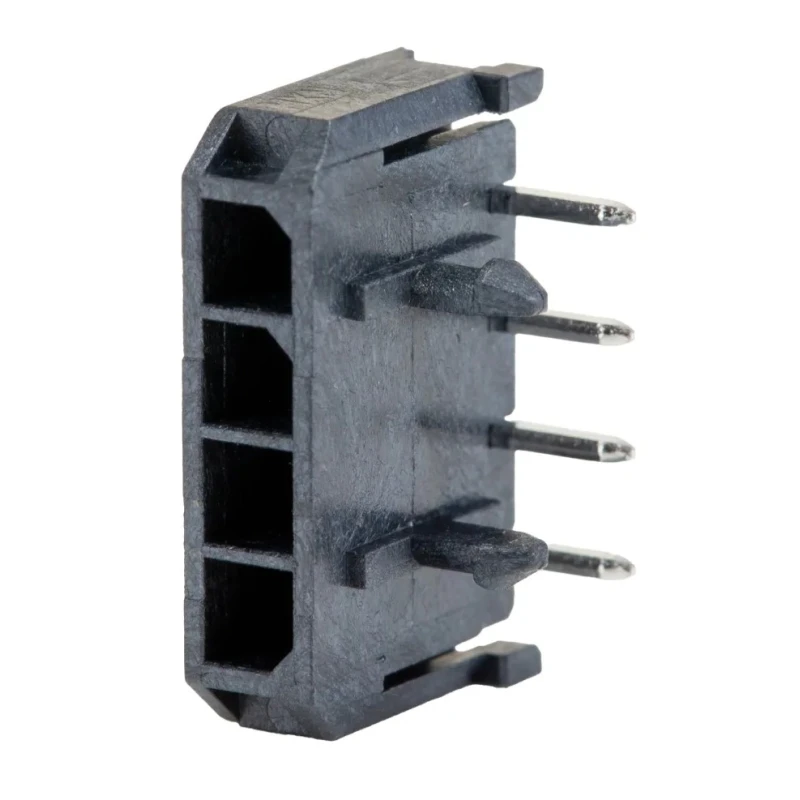 Molex Micro-Fit 3.0 Series Right Angle Through Hole PCB Header 4 Contacts 3 mm Pitch Shrouded 43650-0400