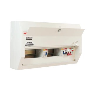 Contactum 12 Steel Consumer Unit 220-250V 100A BS EN 61439-3 Defender DDS12188SPMS
