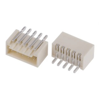 Molex Pico-SPOX Series Right Angle Surface PCB Header, 5 Contacts, 1.5 mm Pitch, 1 Row, Shrouded 87438-0543