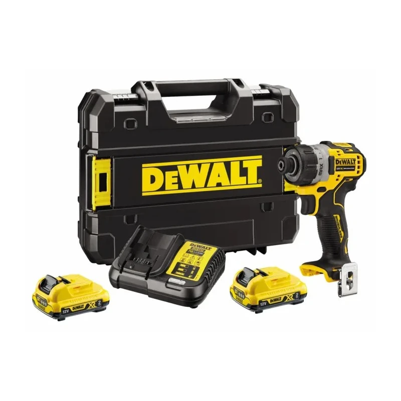 DeWALT 12V XR Brushless Sub-Compact Cordless Screwdriver 8 Nm, 1050 RPM, 2Ah Batteries DCF601D2-GB