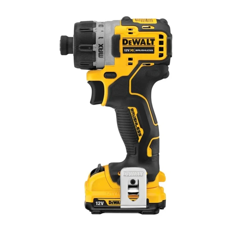 DeWALT 12V XR Brushless Sub-Compact Cordless Screwdriver 8 Nm, 1050 RPM, 2Ah Batteries DCF601D2-GB