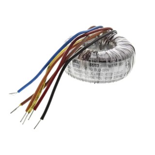 RS PRO 230 V ac 2 x 6 V ac Toroidal Transformer 2 Output 30 VA, EN 61558 Class II, VDE0570 Class II, UL 506 671-8937