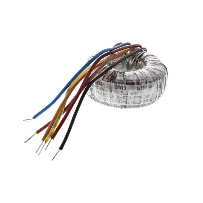 RS PRO 230 V ac 2 x 6 V ac Toroidal Transformer 2 Output 30 VA, EN 61558 Class II, VDE0570 Class II, UL 506 671-8937