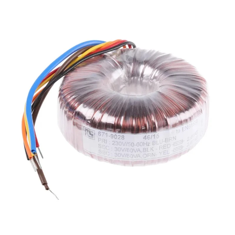 RS PRO Toroidal Transformer 230 V ac Primary, 2 x 30 V ac Secondary, 2 Outputs, 160 VA, Copper Conductor 671-9028