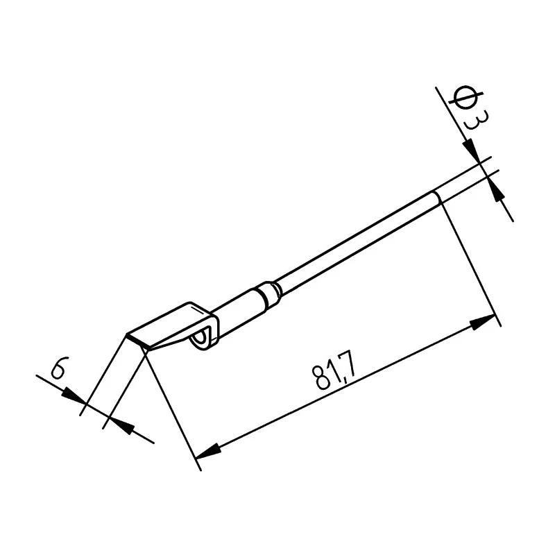 Ersa Desoldering Gun Tip, Straight Knife Shape, 4mm Length for MFR-DSX, MFR-SDI, MFR-SDX, MFR-HDS, MFR-DSI Systems 452EDLF060