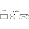 AKER 16 MHz Crystal ±30 ppm Surface Mount 4-Pin 6 mm x 3.5 mm x 1 mm C6S-16.000-12-3030-X