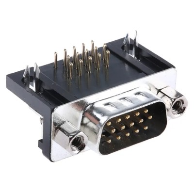 ASSMANN WSW 15 Way Right Angle 2.29 mm Pitch Through Hole D-Sub Connector Male A-HDS 15 A-KG/T