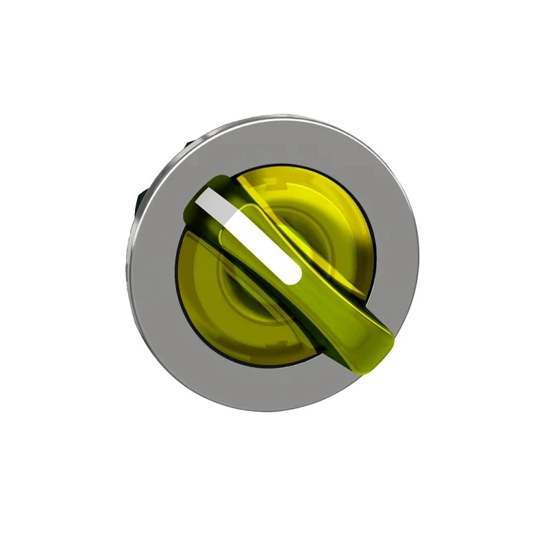 Schneider Electric ZB4 Series 2 Position Illuminated Selector Switch Head, 30 mm Cutout, Yellow Handle, IP67 IP69 ZB4FK1483