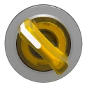 Schneider Electric ZB4 Series 2 Position Illuminated Selector Switch Head, 30 mm Cutout, Yellow Handle, IP67 IP69 ZB4FK1483