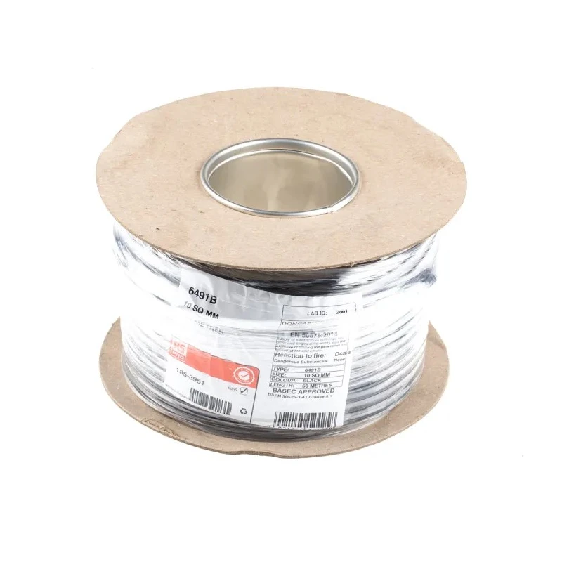 RS PRO H07V-R Series Black Hook Up Wire 7 x 1.35 mm Core Strands, 50 m Length, Thermoplastic Polyolefin Insulated 185-3951