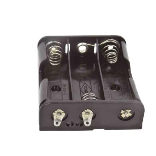 RS PRO AA Battery Holder Snap-In Polypropylene Body with Solder Tag Termination 3 Cells BH Series 185-4645