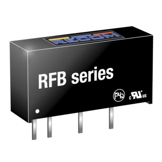 Recom RFMM DC/DC Converter 5V DC Output 200mA 5.5V DC Max Input 1W Through Hole RFMM-0505S