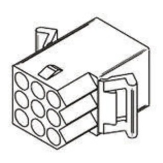 Molex STANDARD 0.093 in Female Connector Housing 5.03 mm Pitch 9 Way 3 Row Straight 03-09-1092
