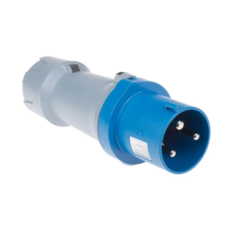 MENNEKES PowerTOP IP44 Blue Cable Mount 2P+PE Straight Industrial Power Connector 63A 230V 3212RS
