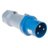 MENNEKES PowerTOP IP44 Blue Cable Mount 2P+PE Straight Industrial Power Connector 63A 230V 3212RS