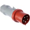 MENNEKES PowerTOP Plus IP44 Red Cable Mount 3P+N+PE Straight Industrial Power Connector 64A 400V 3258RS