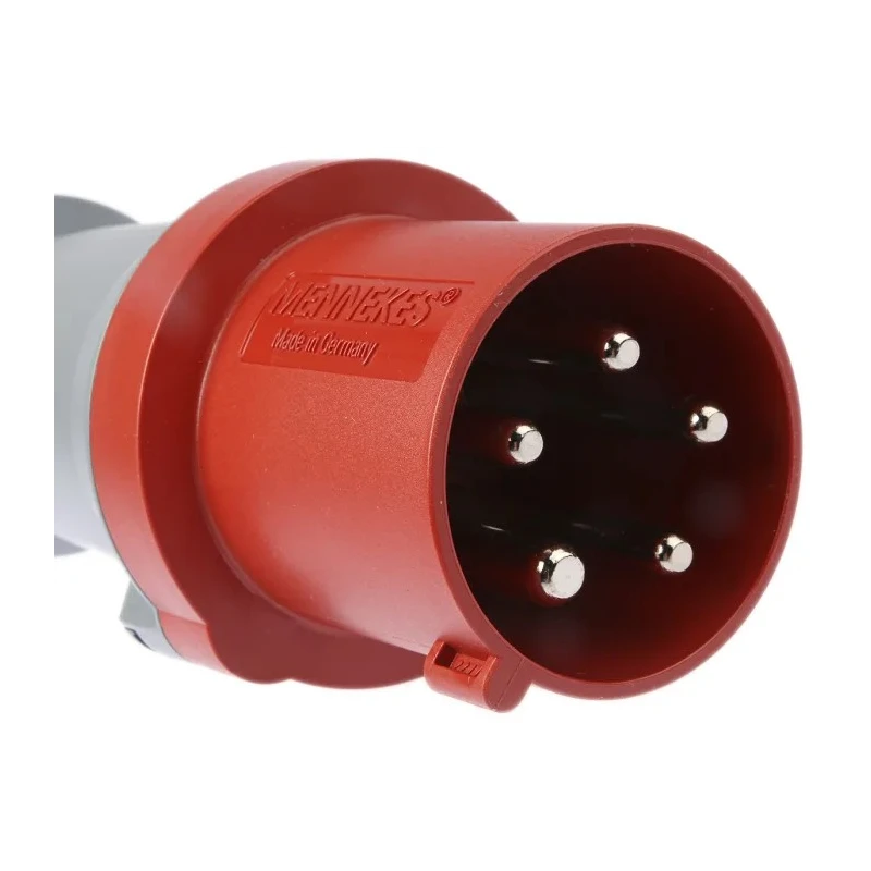 MENNEKES PowerTOP Plus IP44 Red Cable Mount 3P+N+PE Straight Industrial Power Connector 64A 400V 3258RS