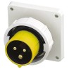 MENNEKES Industrial Power Connector IP67 Yellow Panel Mount 3P Straight 16A 110V