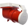 MENNEKES Industrial Power Connector Panel Mount 3P+N+PE 32A 400V Right Angle IP44 Red