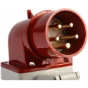 MENNEKES Industrial Power Connector Panel Mount 3P+N+PE 32A 400V Right Angle IP44 Red 