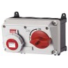 MENNEKES Switchable Socket 3+N+E Pole Format 32A 400V, Earthing Position 6h Right Angle Polycarbonate Body Industrial IP67