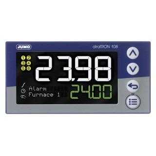 Jumo diraTRON Panel Mount PID Temperature Controller 3 Input, 3 Output 2 Relay, 240V AC 702113/8-0000-23/000