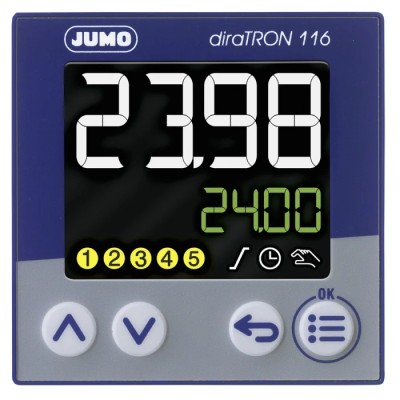 Jumo JUMO diraTRON Panel Mount PID Temperature Controller 3 Input, 3 Output 2 Relay 240V AC 702111/8-0000-25/000
