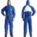 3M Blue Disposable Coverall XL, Liquid Protection, Non-Woven SMS Fabric, Hooded, Chest Size 108 to 115 cm, Series 4530BXL