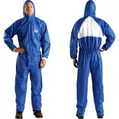 3M Blue Disposable Coverall XL, Liquid Protection, Non-Woven SMS Fabric, Hooded, Chest Size 108 to 115 cm, Series 4530BXL
