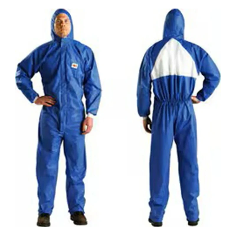 3M Blue Disposable Coverall XL, Liquid Protection, Non-Woven SMS Fabric, Hooded, Chest Size 108 to 115 cm, Series 4530BXL