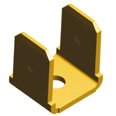 TE Connectivity FASTON .250 Gold Uninsulated Male Spade Connector, Stud, 6.35 x 0.81 mm Tab Size 41290