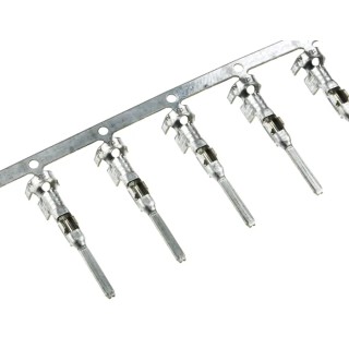 TE Connectivity MINI-MIC Series Male Crimp Terminal for 17-15 AWG Wire, Tin-Plated Brass, 14A Current Rating 282109-1