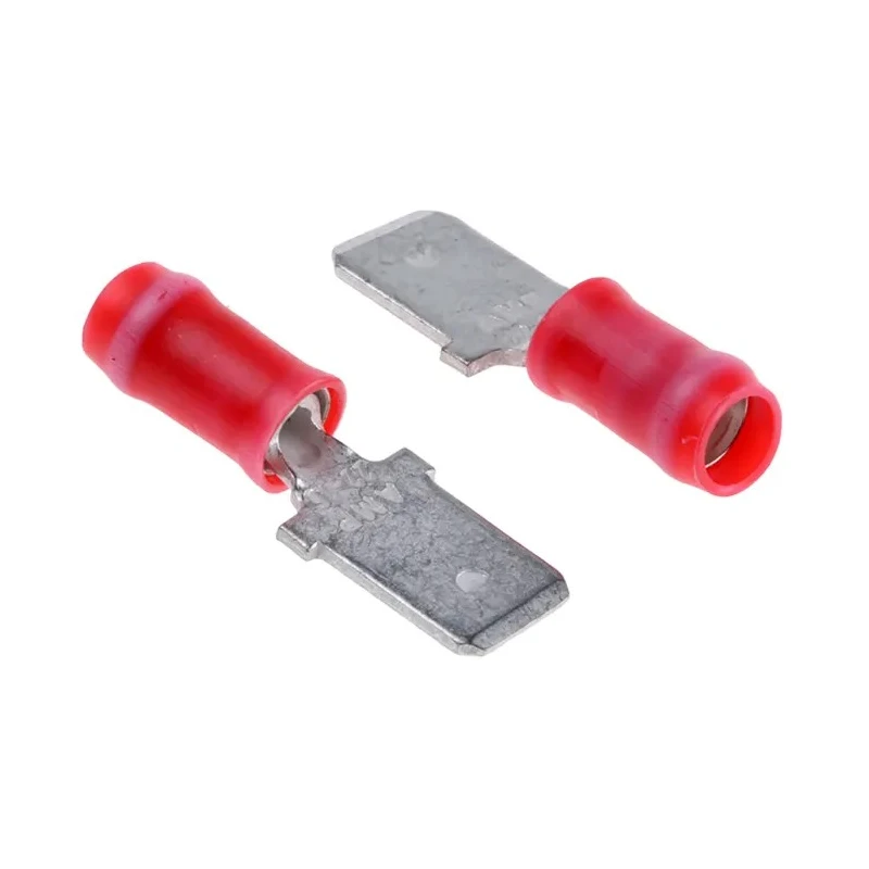 RS PRO TE Connectivity PIDG FASTON .250 Red Insulated Male Spade Connector, Crimp, 6.35 x 0.81 mm Tab Size 66023-2