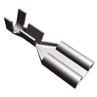 TE Connectivity FASTON .250 Uninsulated Female Spade Connector, Crimp, 6.35 x 0.81 mm Tab Size 20 AWG to 15 AWG 5-160506-2