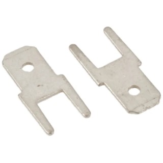 TE Connectivity FASTON .187 Black Uninsulated Male Spade Connector, Solder Termination, Tab Size 4.8 x 0.5 mm 726388-2