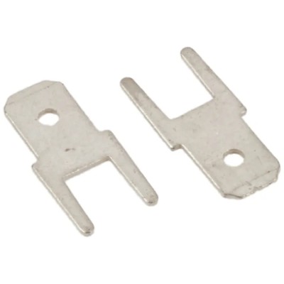TE Connectivity FASTON .187 Black Uninsulated Male Spade Connector, Solder Termination, Tab Size 4.8 x 0.5 mm 726388-2