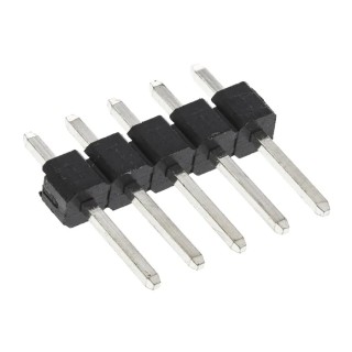 HARWIN M20 Series Straight Through Hole Pin Header, 5 Contacts, 2.54 mm Pitch, 1 Row, Unshrouded M20-9990546
