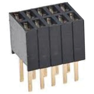 HARWIN M52 Series Straight Through Hole PCB Socket 10-Contact 2 Row 1.27 mm Pitch 12A 500V Nylon Housing Gold M52-5100545