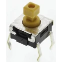 Omron IP67 Yellow Tactile Switch Plunger 3.9 mm SPST 50mA 24 V dc Through Hole B3W-1052