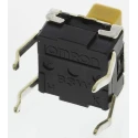 Omron IP67 Yellow Tactile Switch Plunger 3.9 mm SPST 50mA 24 V dc Through Hole B3W-1052