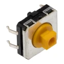 Omron IP67 Yellow Tactile Switch Plunger 3.75 mm SPST 50mA 24V DC Through Hole B3W-4055