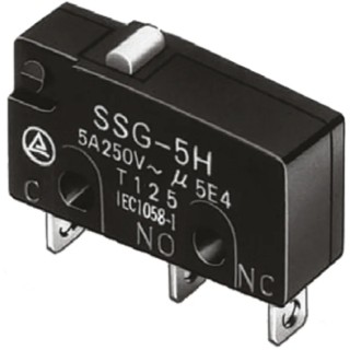 Omron Pin Plunger Subminiature Micro Switch Solder Terminal 100mA 250V AC 30V DC SPDT IP40 SSG-01H