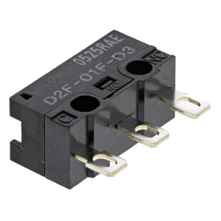 Omron Ultra Subminiature Pin Plunger Micro Switch, Solder Terminal, 100mA, 30 V dc, SPDT, IP40 D2F-01F-D3